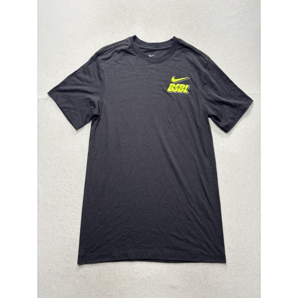 Nike Shirt Mens Small Gray BSBL Baseball Graphic Tee Short Sleeve Swoosh Logo